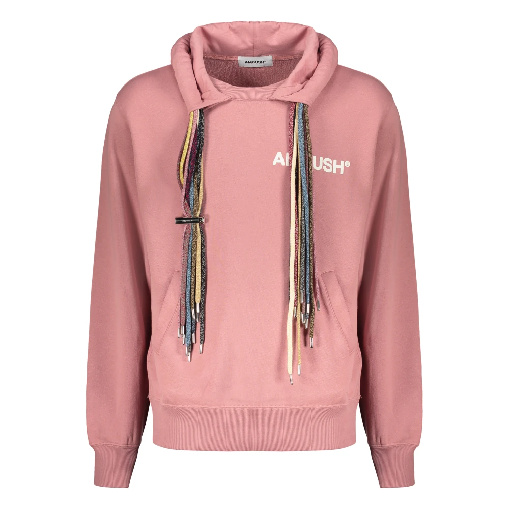 Ambush Hoodie met Ribgebreide Randen Pink Heren