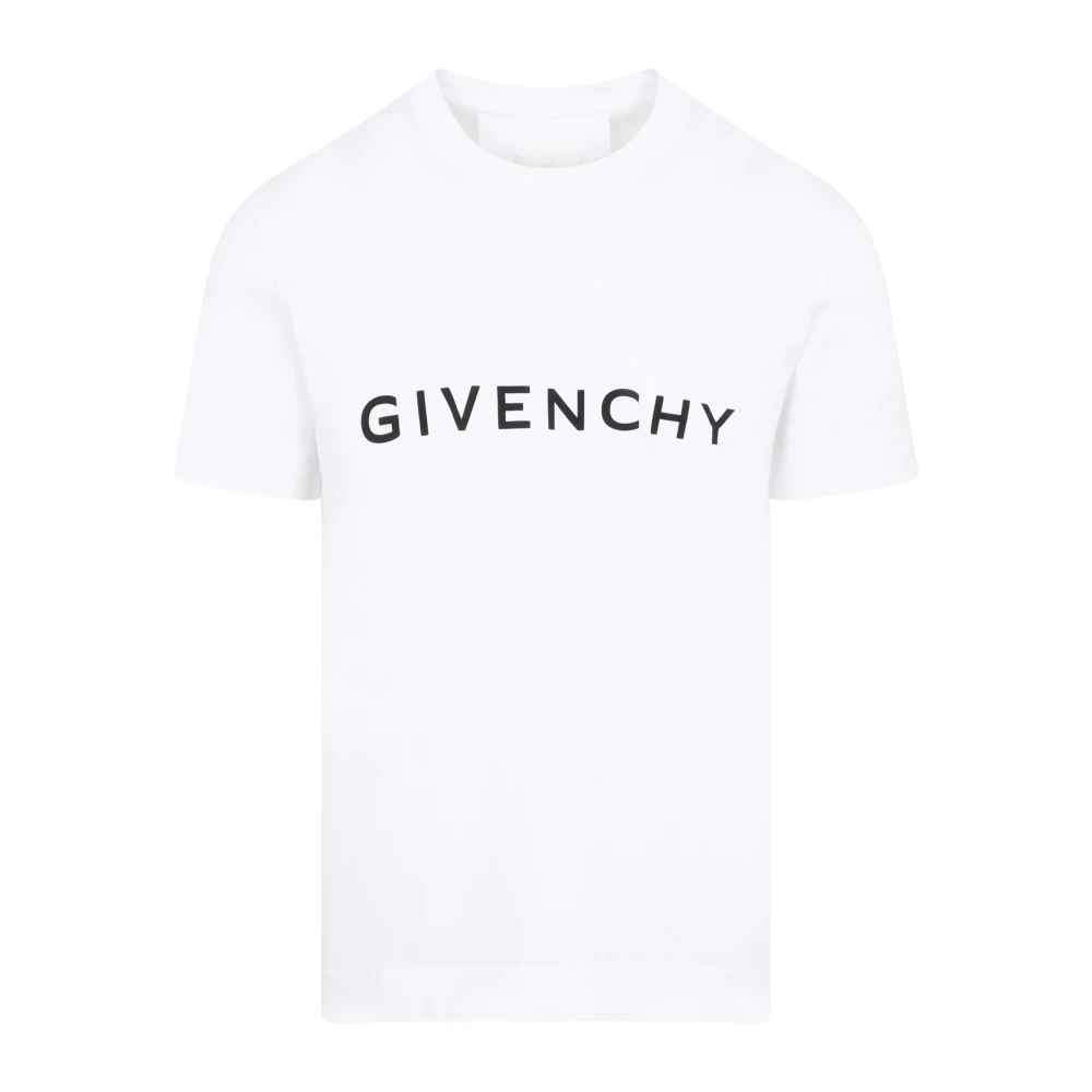 Givenchy Wit Logo T-shirt Ronde Hals Korte Mouw White Heren