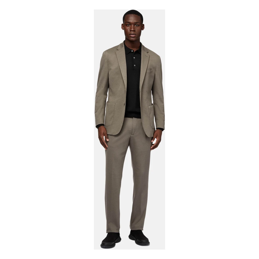 Boggi Milano B-Tech Nylon en Wol Jas Beige Heren