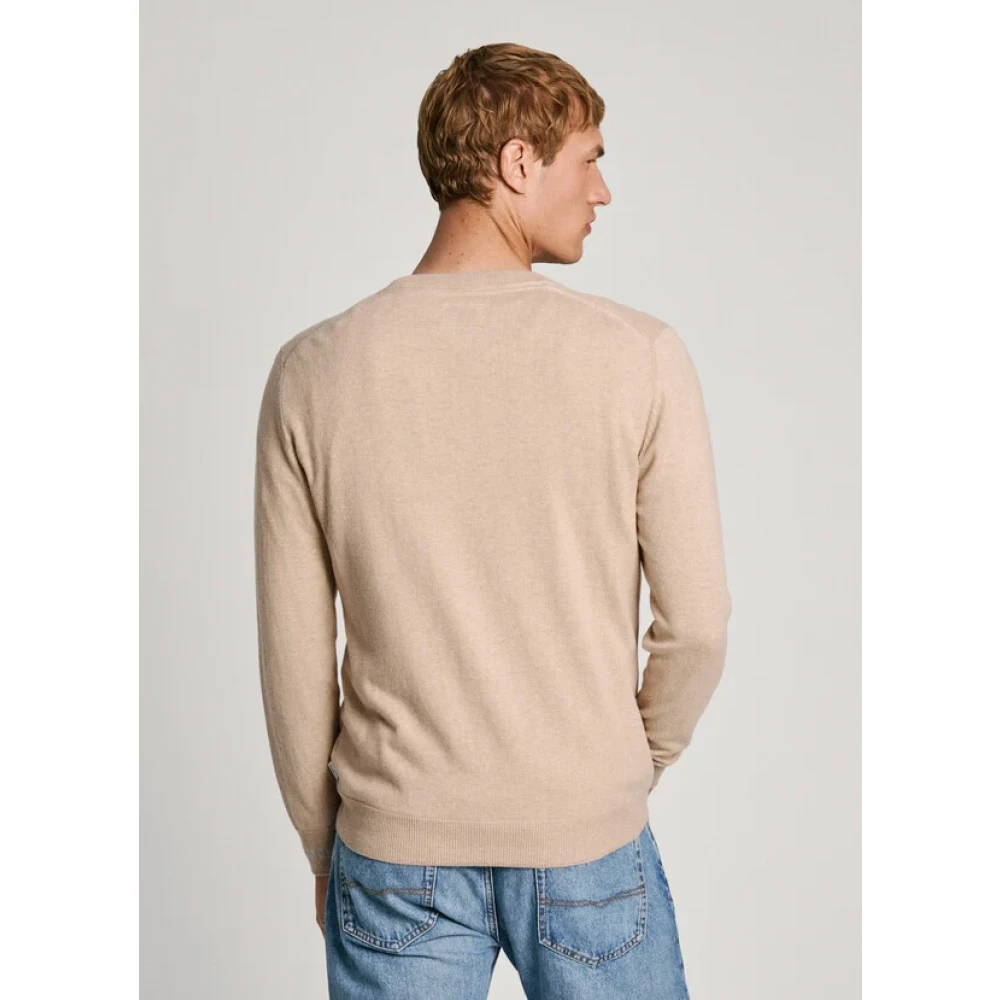 Pepe Jeans Regular Fit Katoen Wol Kasjmier Trui Beige Heren