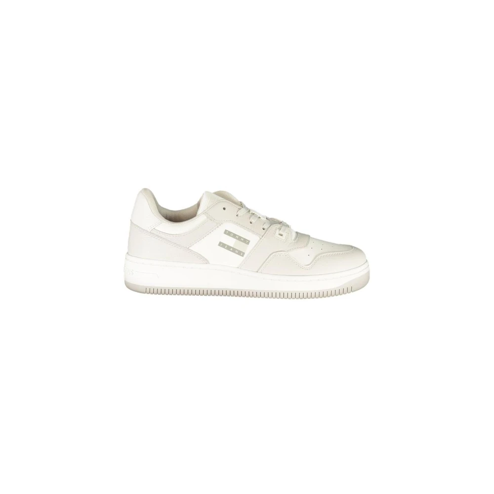Tommy Hilfiger , Sneakers, Male, White, 12 Uk, White Polyester Low-Top Trainers
