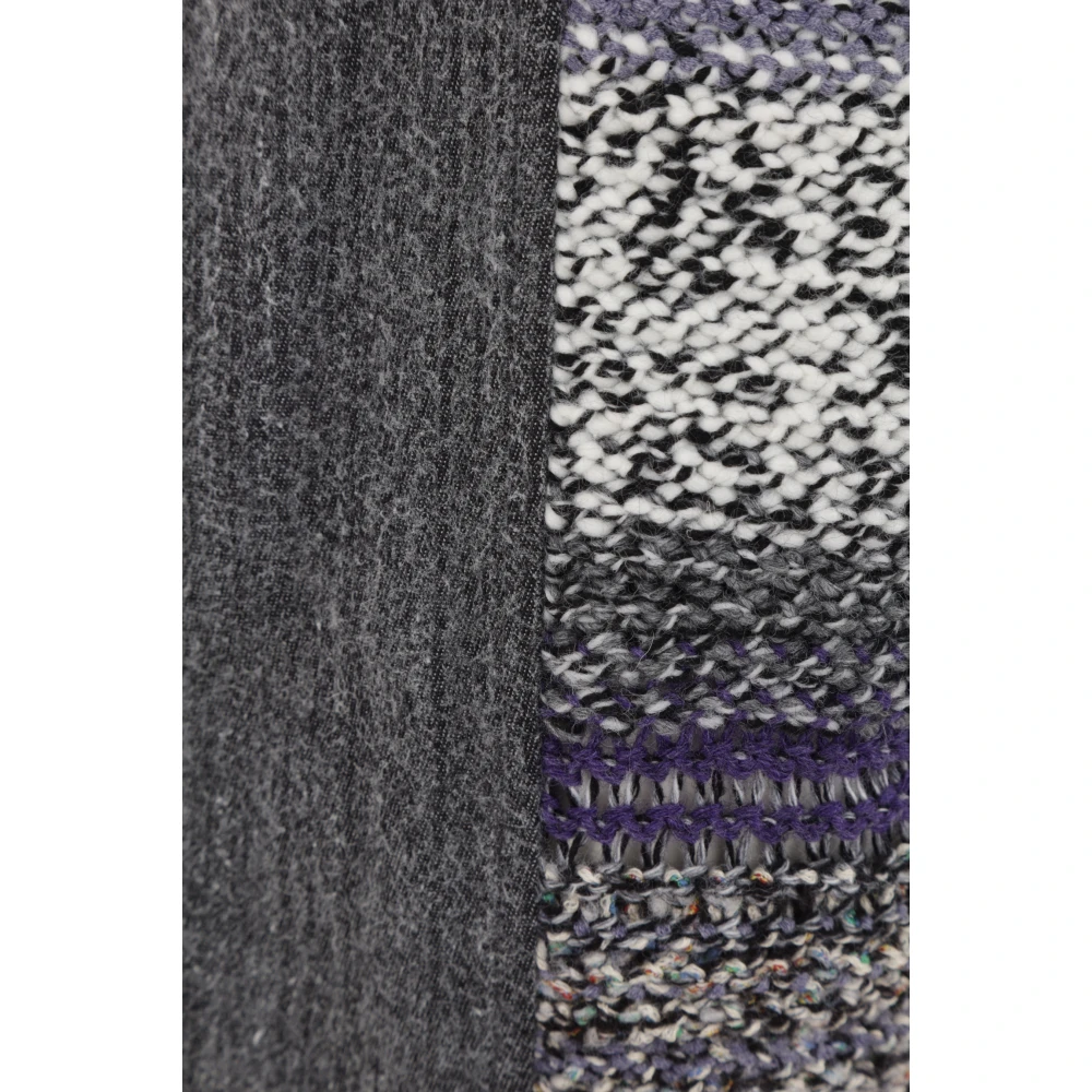 Vitelli Grijze Loose-Fit Denim Broek met Multicolor Gestreepte Voorkant Inzetstukken Gray Heren