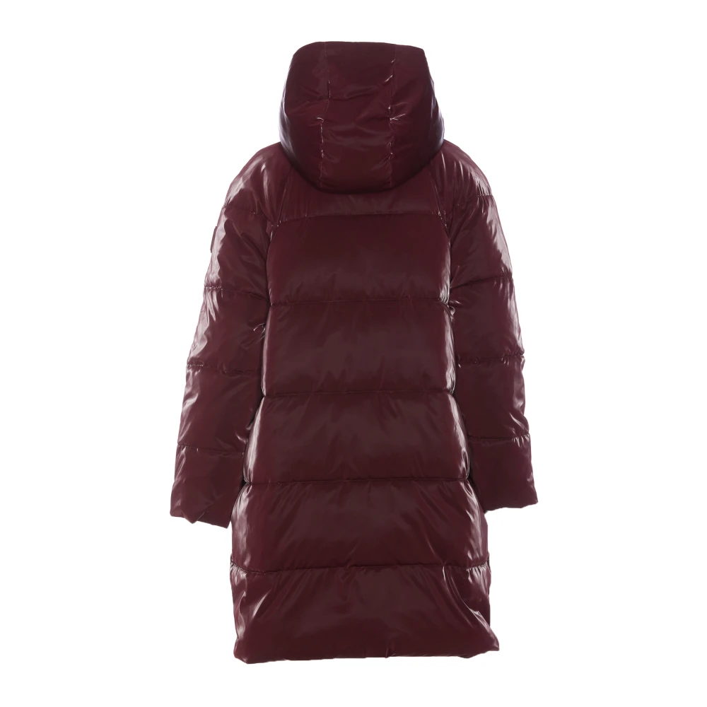 Elisabetta Franchi Bordeaux Gewatteerde Donsjas met Rits Red Dames