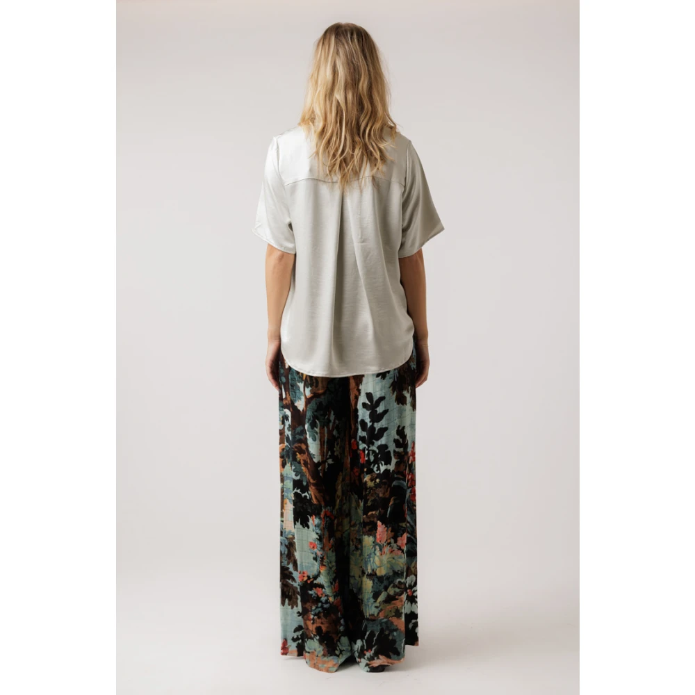 Samsøe Witte Onyx Blouse met Ronde Hals Gray Dames
