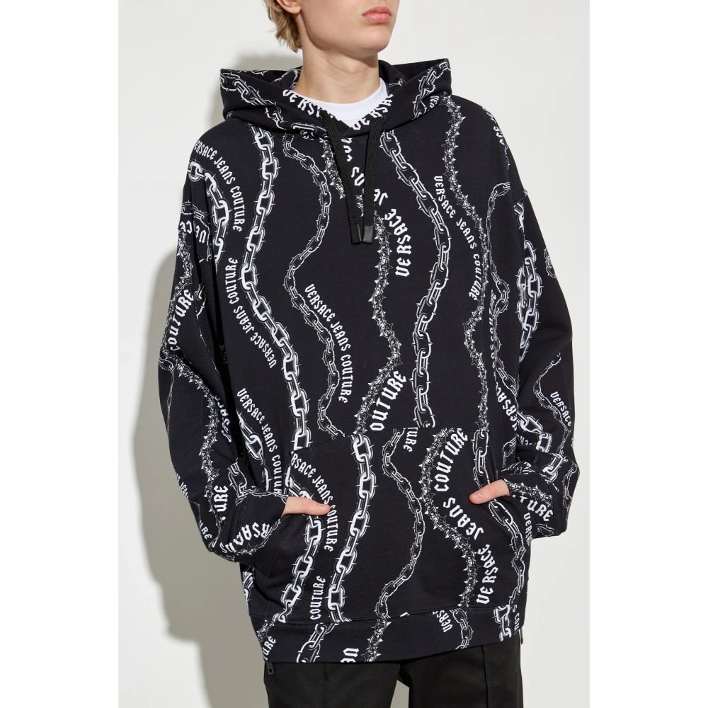 Versace Jeans Couture Sweatshirt met logo Black Heren