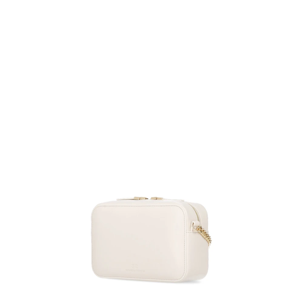Elisabetta Franchi Natuurlijke Schoudertas met Ketting en Rits Beige Dames