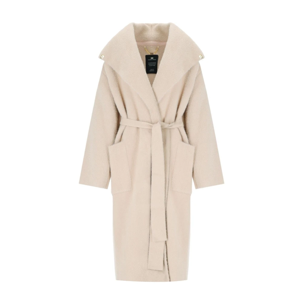 Elisabetta Franchi Roze Faux Fur Ceintuurjas Pink Dames