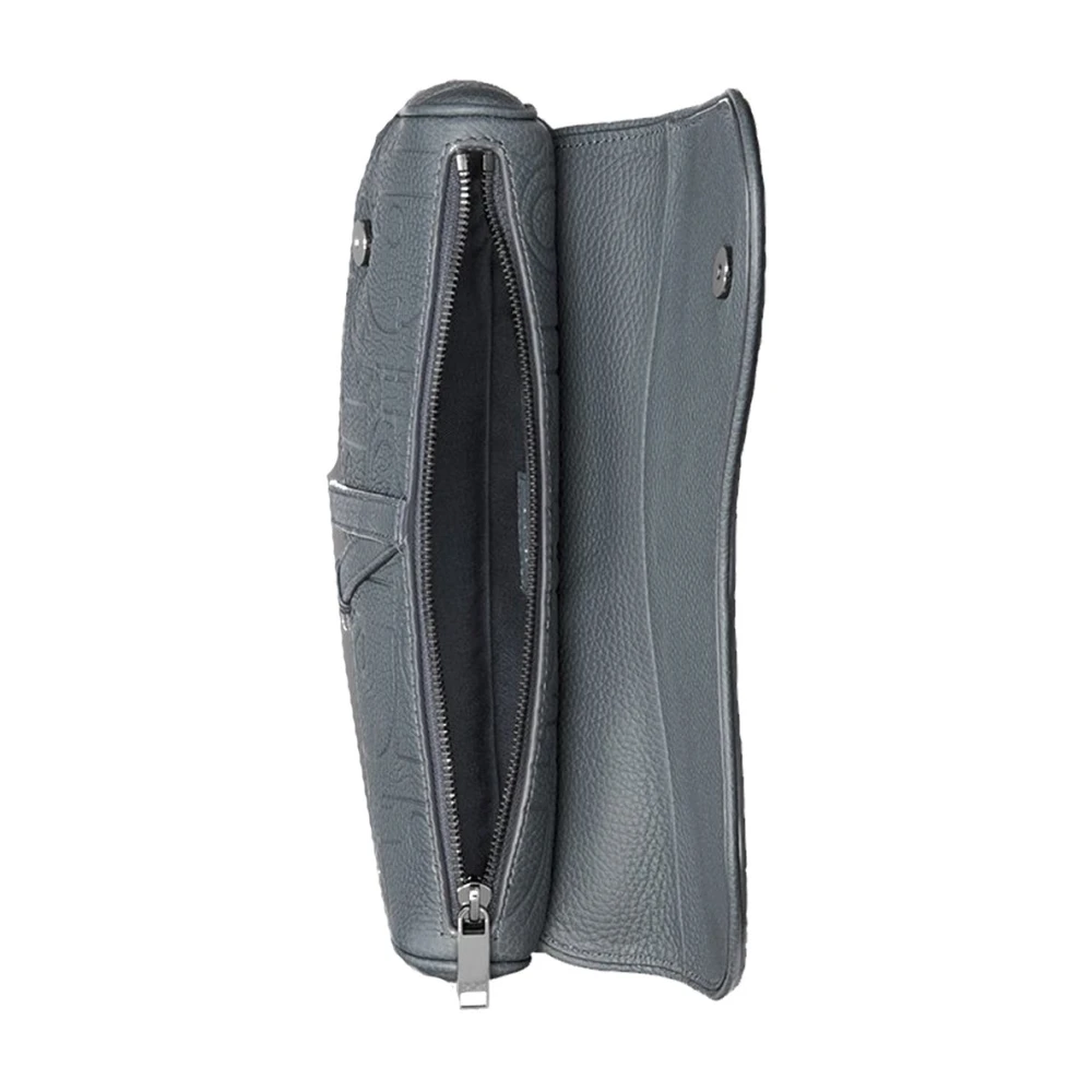 Dior Leren Saddle Tas met Verstelbare Band Gray Heren
