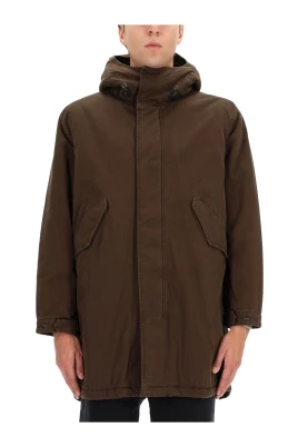 Parka i bomull med huva