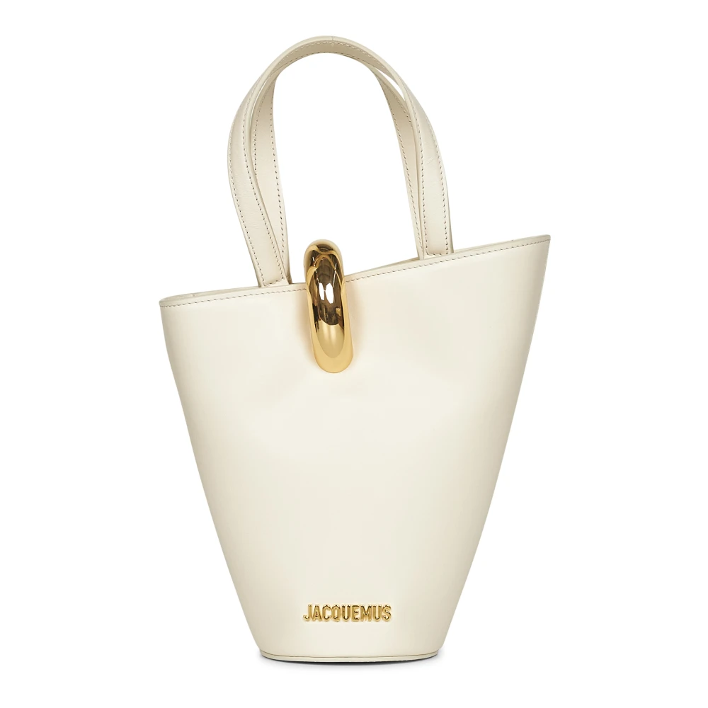 Jacquemus Beige Asymmetric Mini Bucket Bag Ivory - Female - Handbags - One Size - Bags