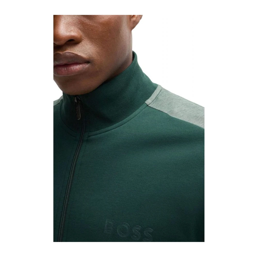 Hugo Boss Groene Zip-Up Sweatshirt Green Heren