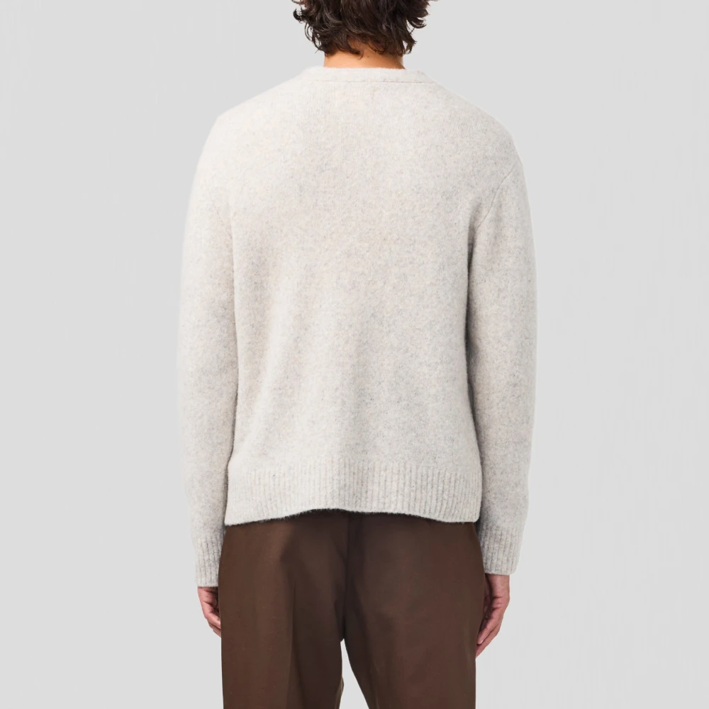 Nn07 Zachte Bouclé V-hals Vest Witte Peper White Heren
