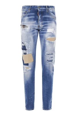 Slim fit-jeans med blekt effekt
