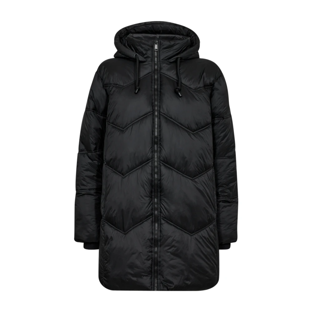 Freequent Gewatteerde Winterjas met Capuchon Black Dames