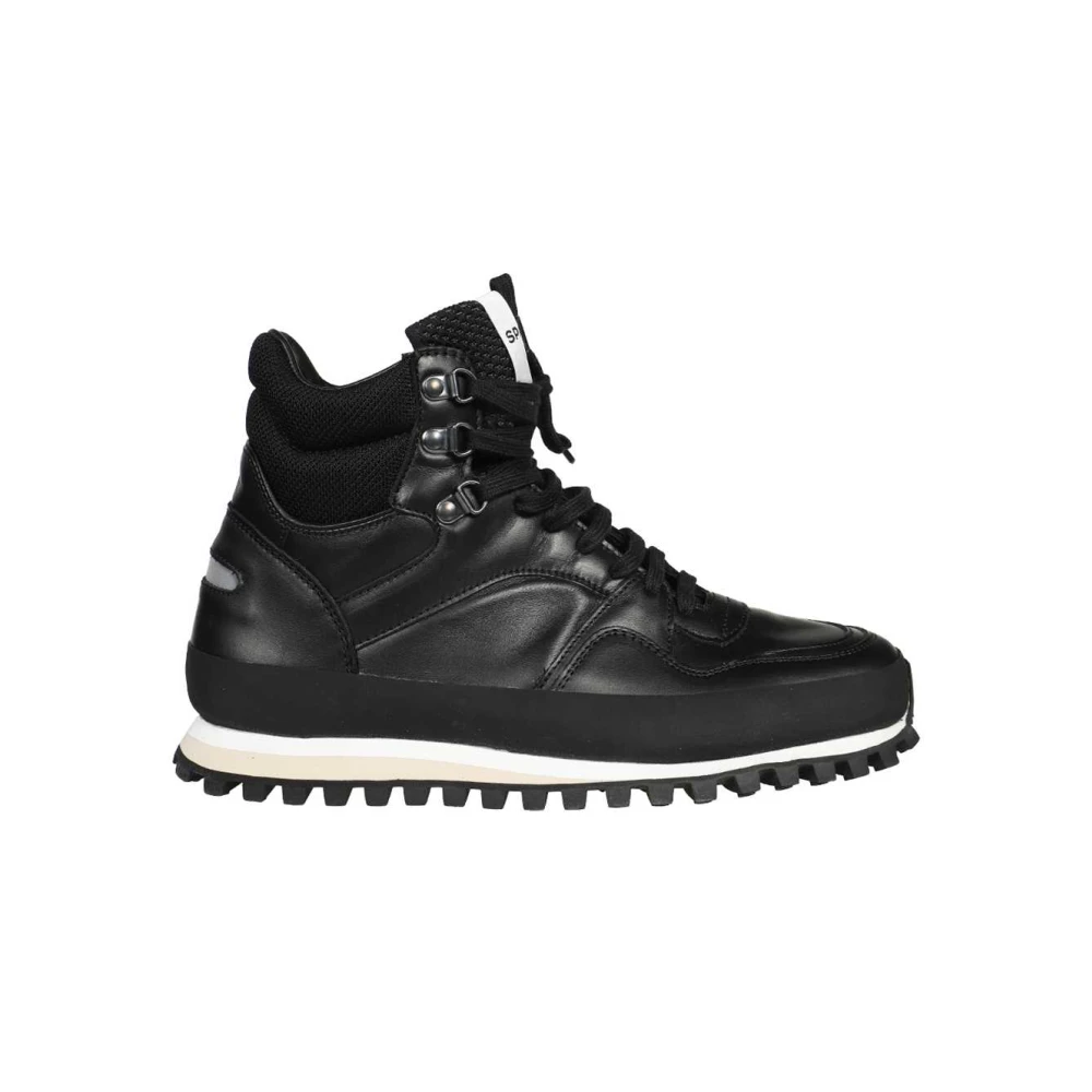 Spalwart Leren Veterlaarzen Heren Schoenen Zwart