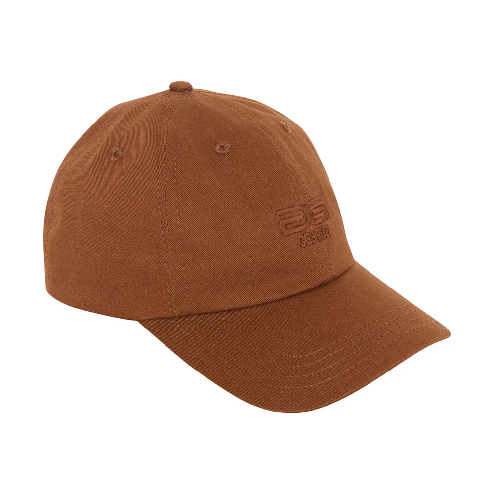 Gestuz Bruine Cap met Geborduurd Logo Brown Dames