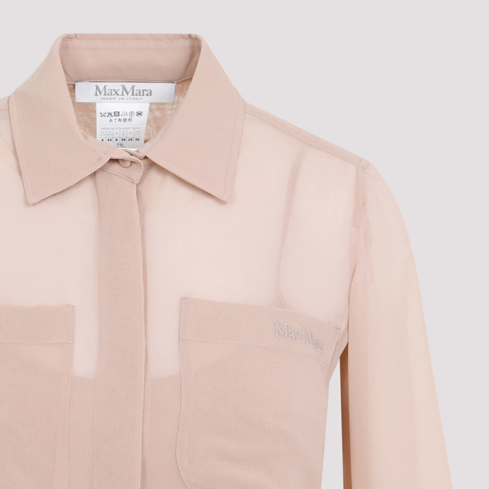 Max Mara Georgette Shirt Ercole Stijl Pink Dames