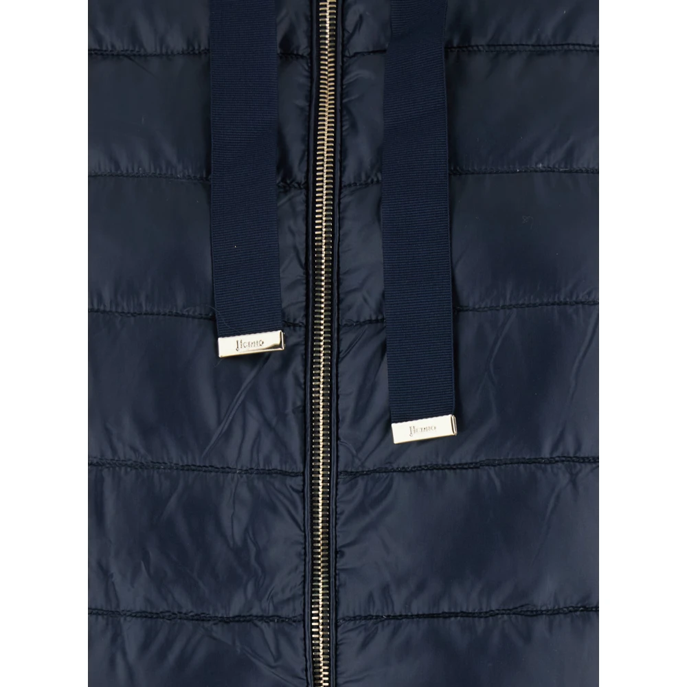 Herno Blauwe Hoodie van Tech Stof Blue Dames