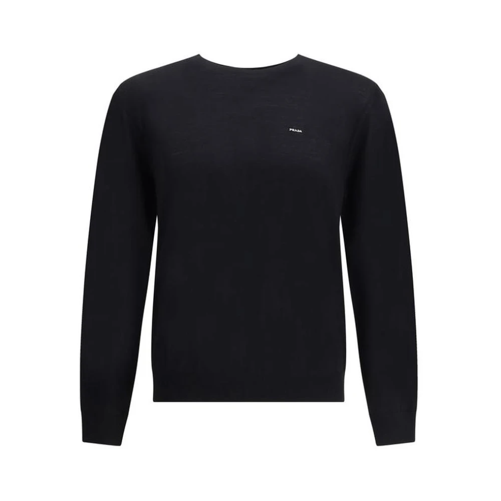 Prada Men's Black Luxury Wool Knit Jumper Small