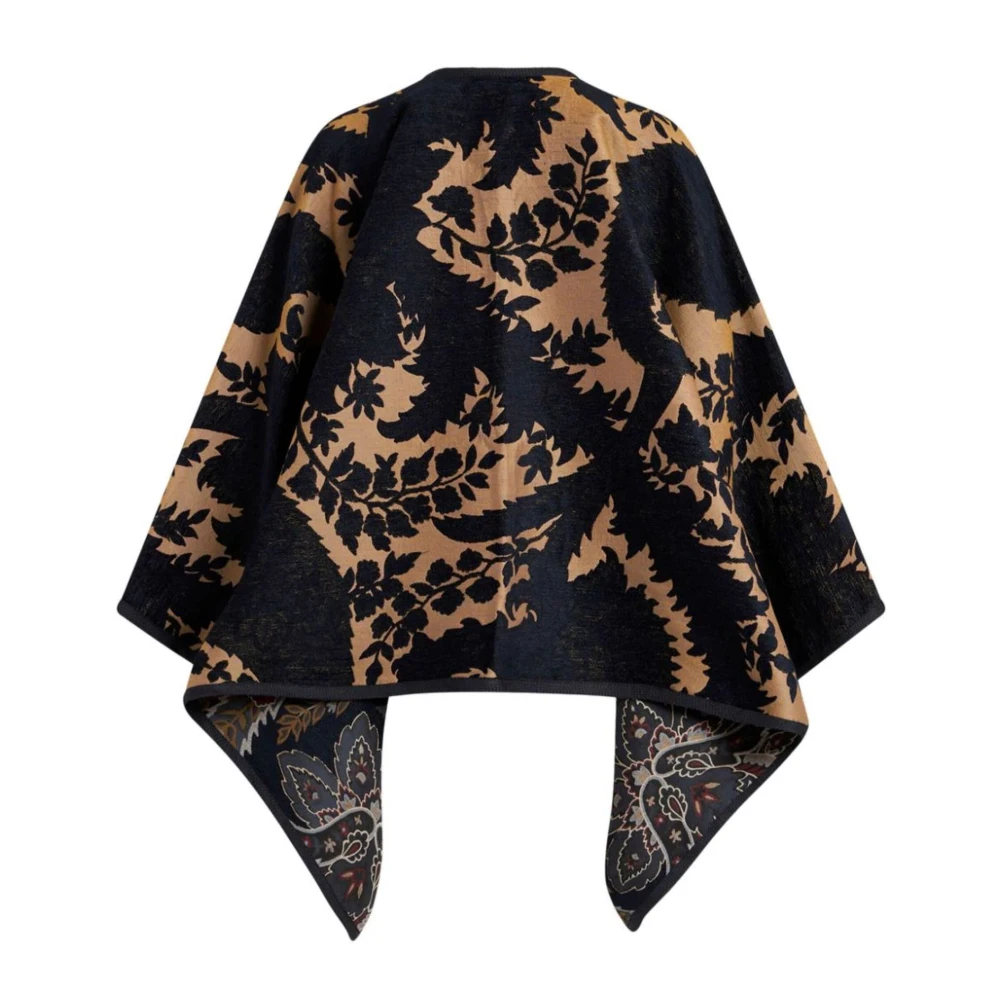 ETRO Bloemen Chenille Jacquard Omkeerbare Cape Jas Multicolor Dames