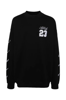 Logo Skate Sweatshirt Svart/Vit Bomull Italien