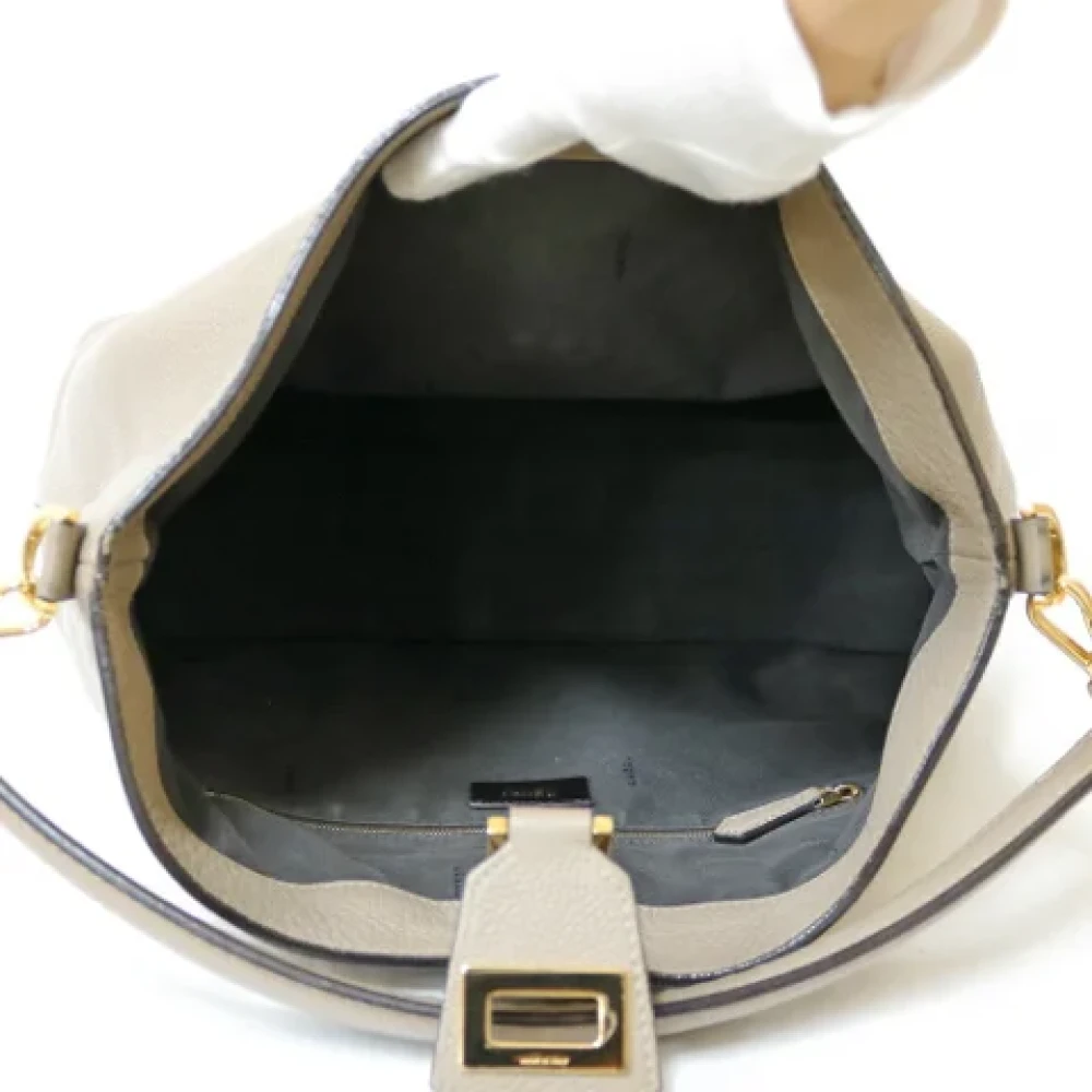 Fendi Vintage Pre-owned Leather shoulder-bags Gray Dames