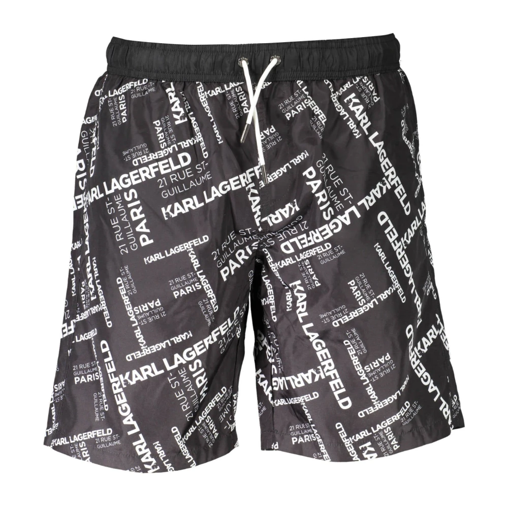 Karl Lagerfeld Heren Strandkleding Lange Boxershorts Zwart Black Heren