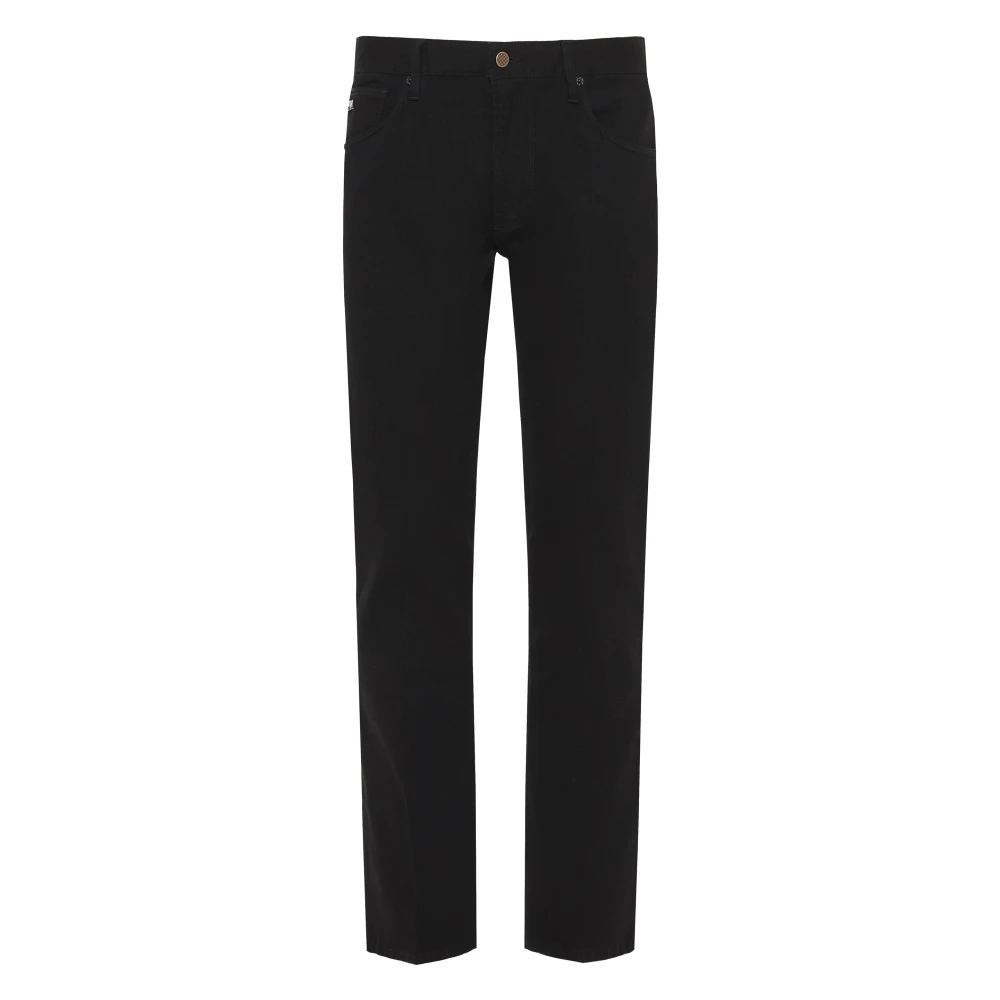 Emporio Armani Klassieke Denim Jeans met Logo Detail Black Heren