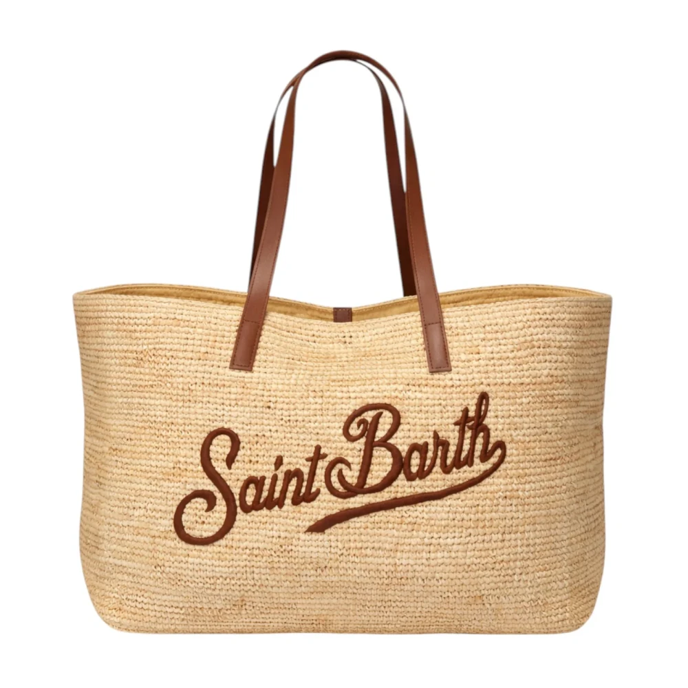 Mc2 Saint Barth Women's Yellow Shopping Bags, One Size, Raffia City Shoulder Bag