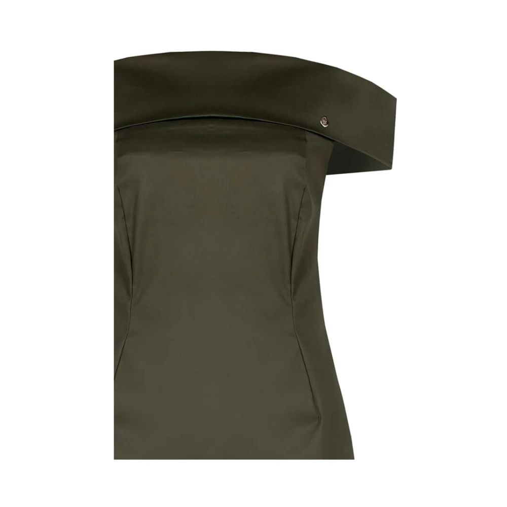 RINASCIMENTO Bardot Jurk met Halslijn Green Dames