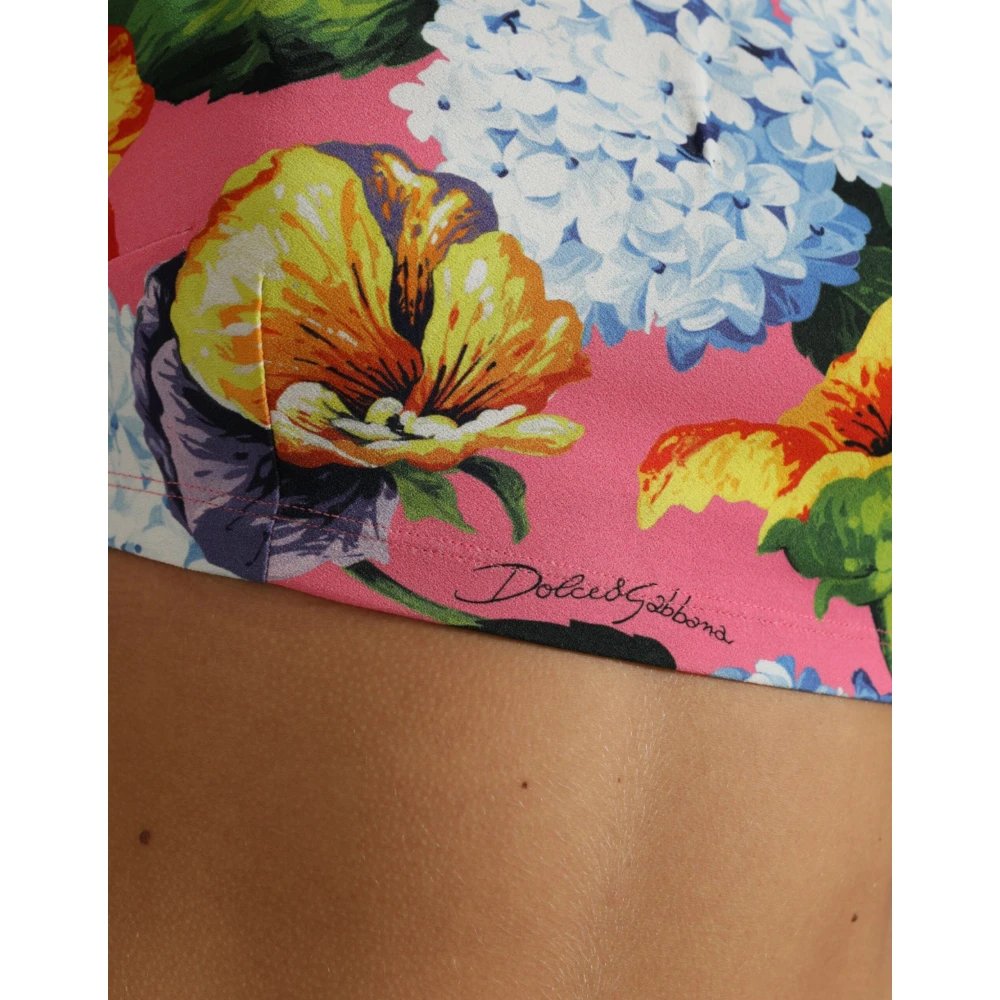 Dolce & Gabbana Bloemen Elegance Crop Blouse Multicolor Dames