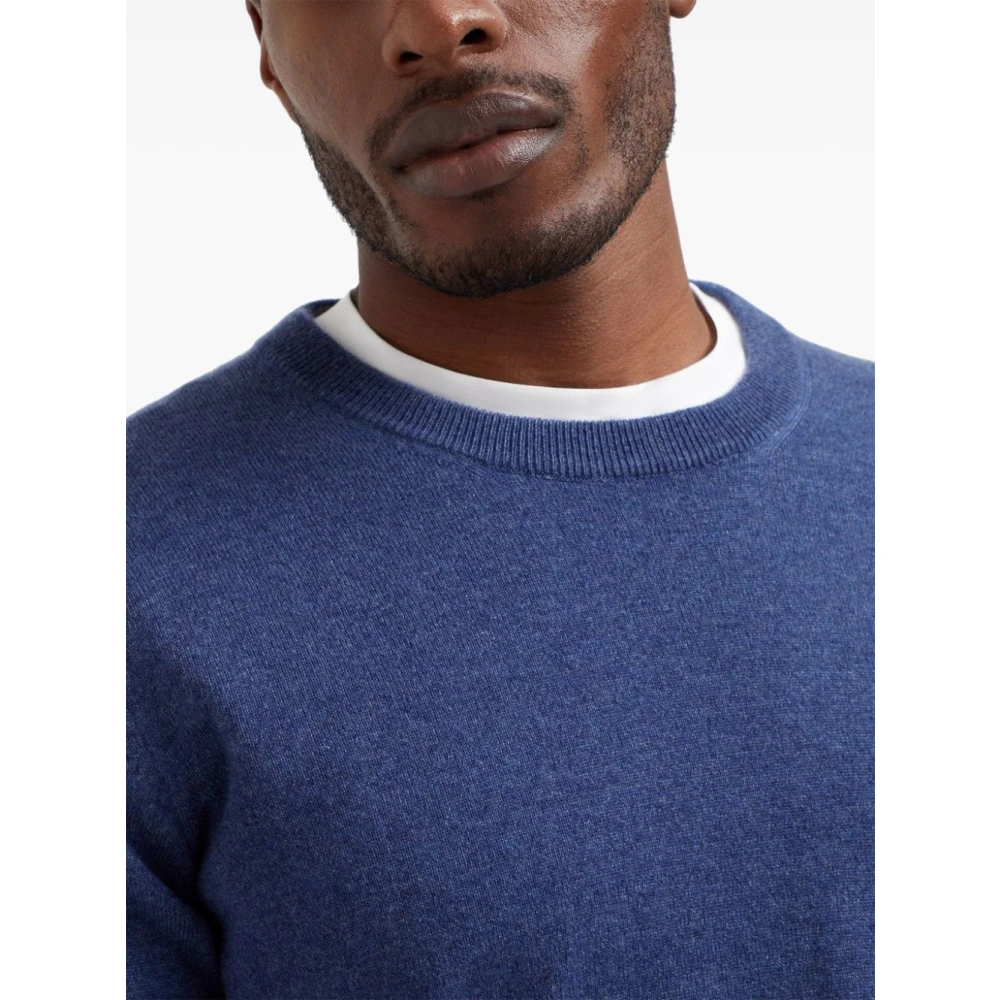 BRUNELLO CUCINELLI Blauwe Cashmere Crew Neck Sweater Blue Heren