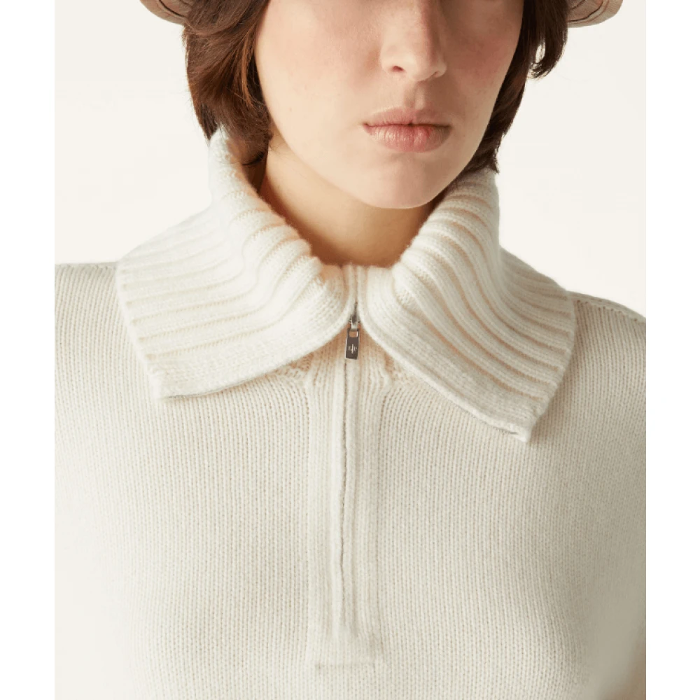 Loro Piana Witte Cashmere Half-Zip Sweater White Dames
