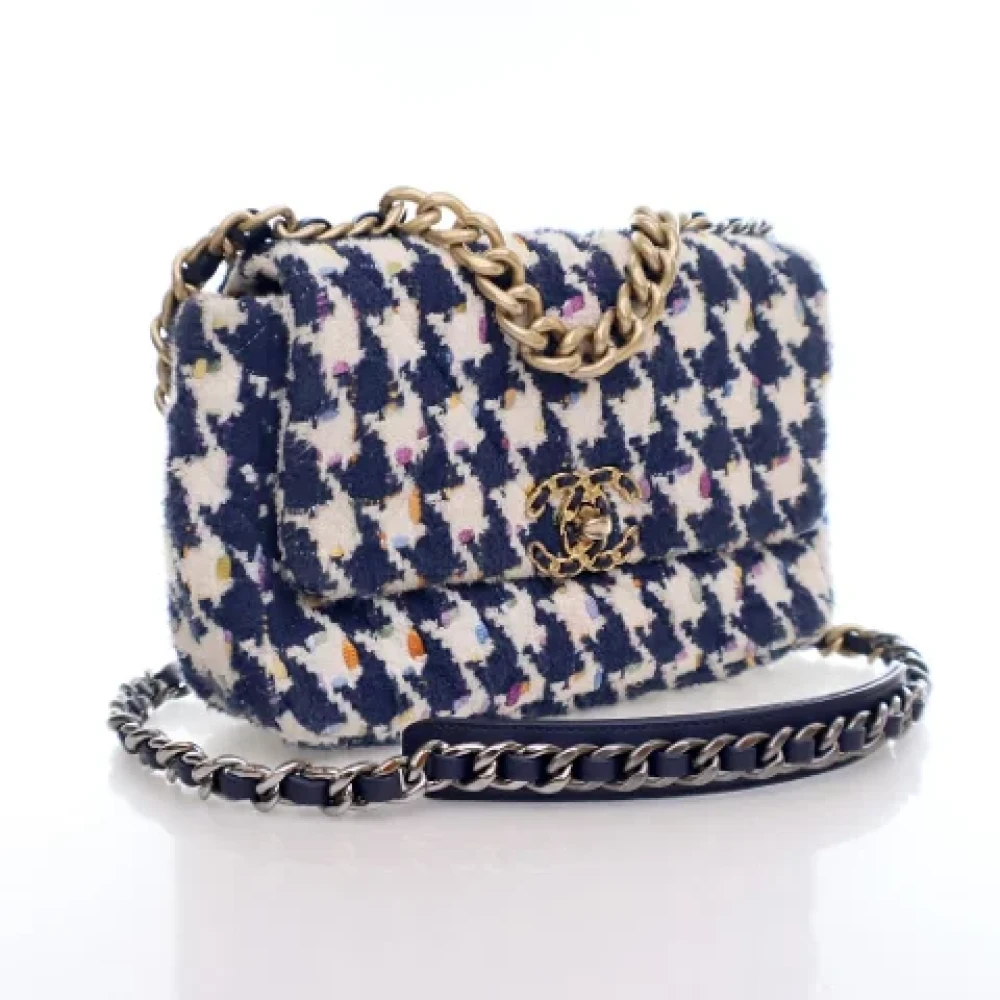 Chanel Vintage Pre-owned Wool chanel-bags Blue Dames