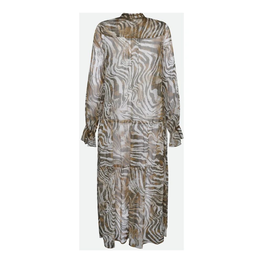 Twinset Animalier Lange Jurk met Pailletten Multicolor Dames