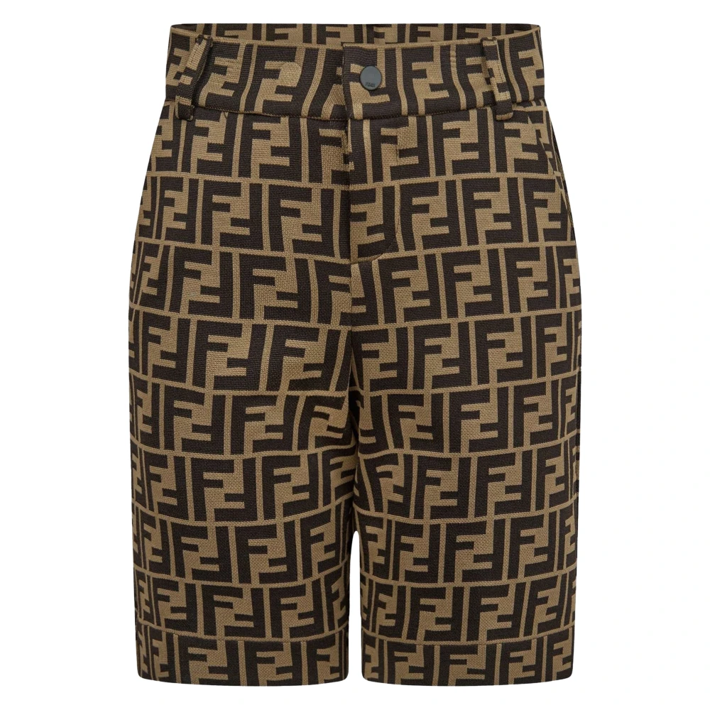 Fendi , Shorts, Male, Brown, 4 Y, Milano-Stitch Bermudas