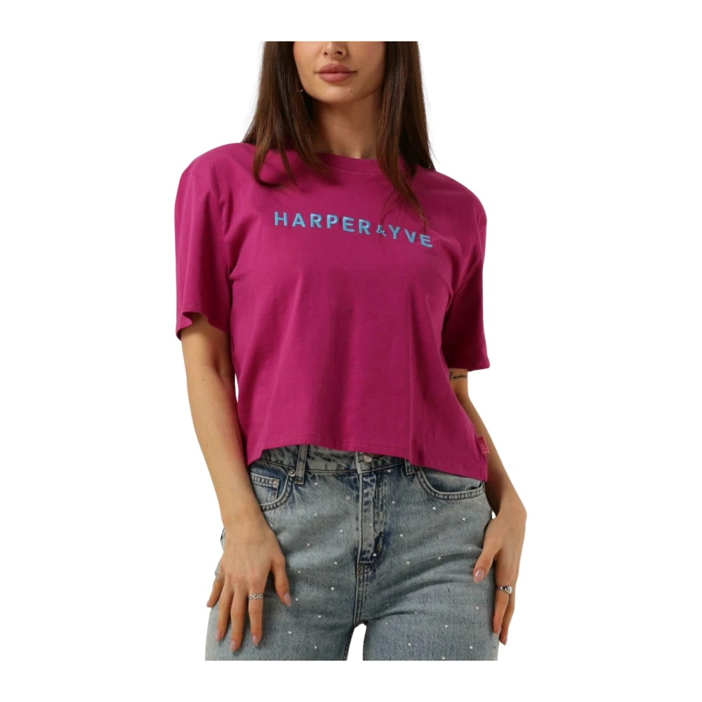 Harper & Yve Lila Trendy T-shirt Harper-ss Purple Dames