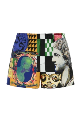 Simshorts i polyester med tryck