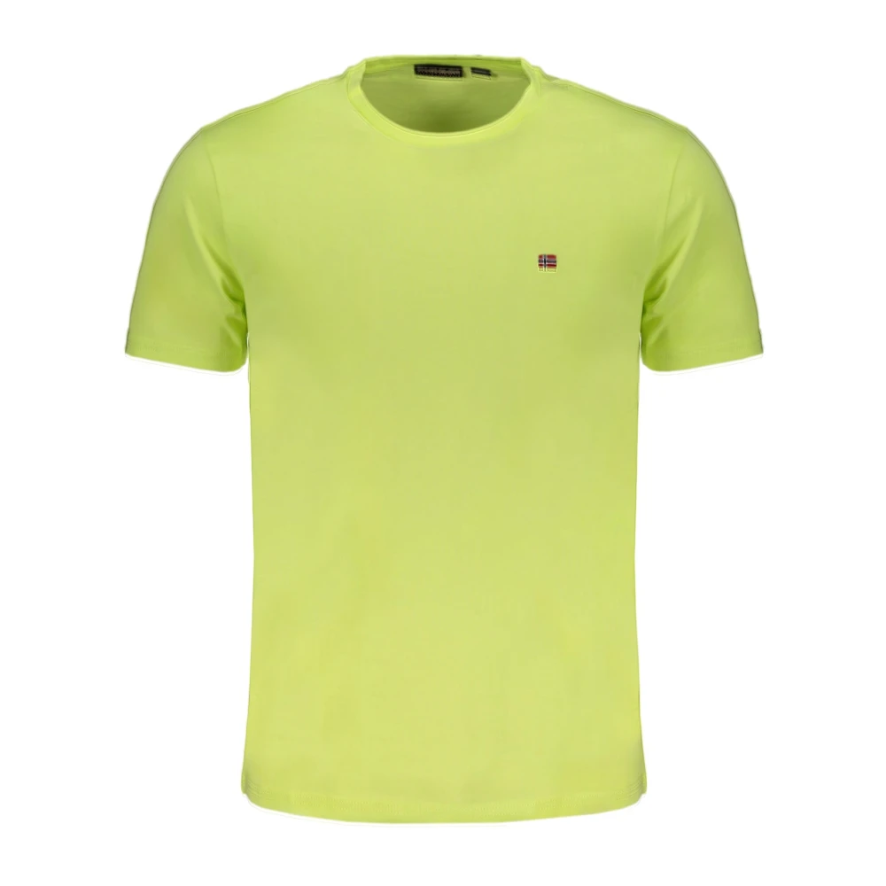 Napapijri Katoenen T-shirt Korte Mouwen Geel Yellow Heren