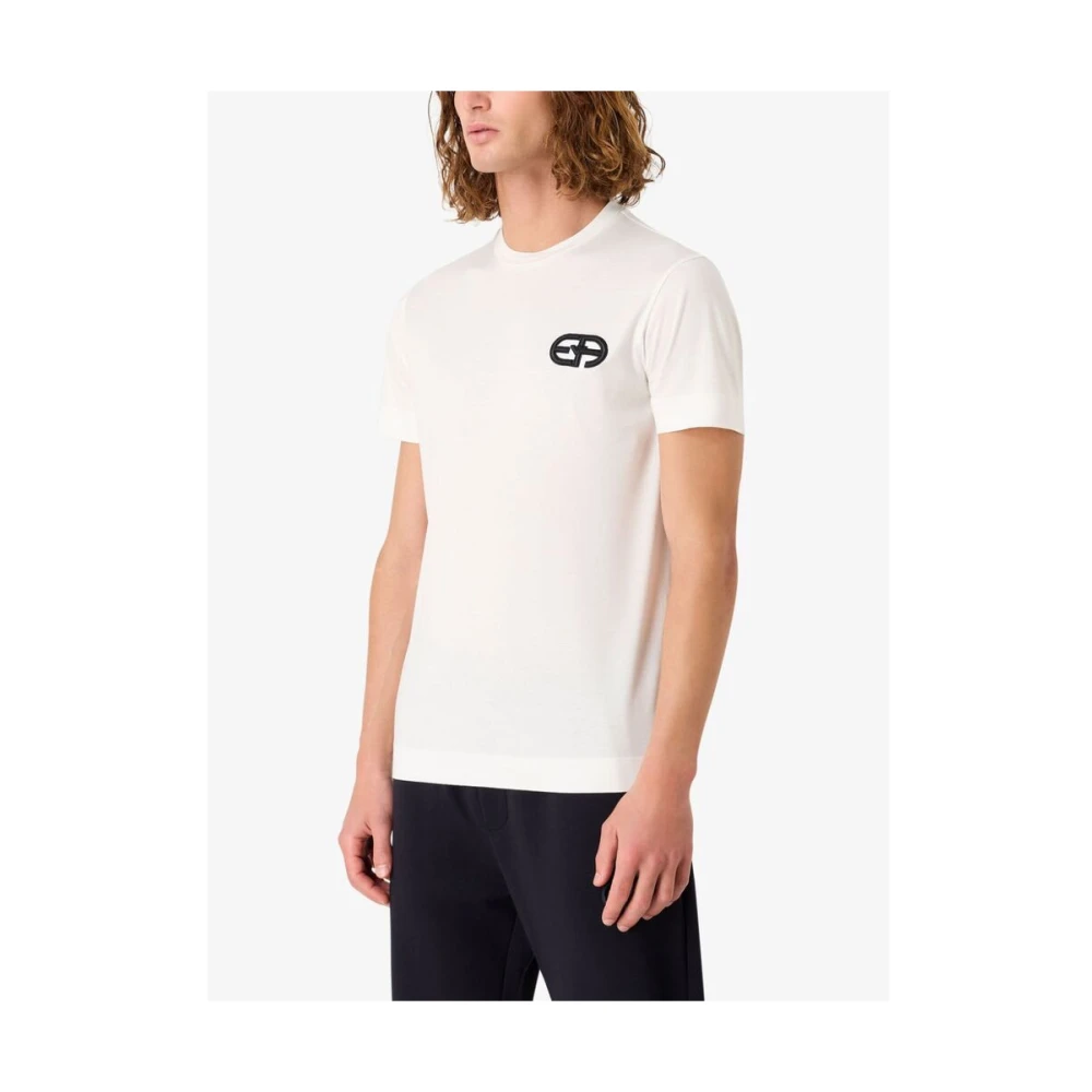Emporio Armani Wit Logo Crew Neck T-shirt White Heren