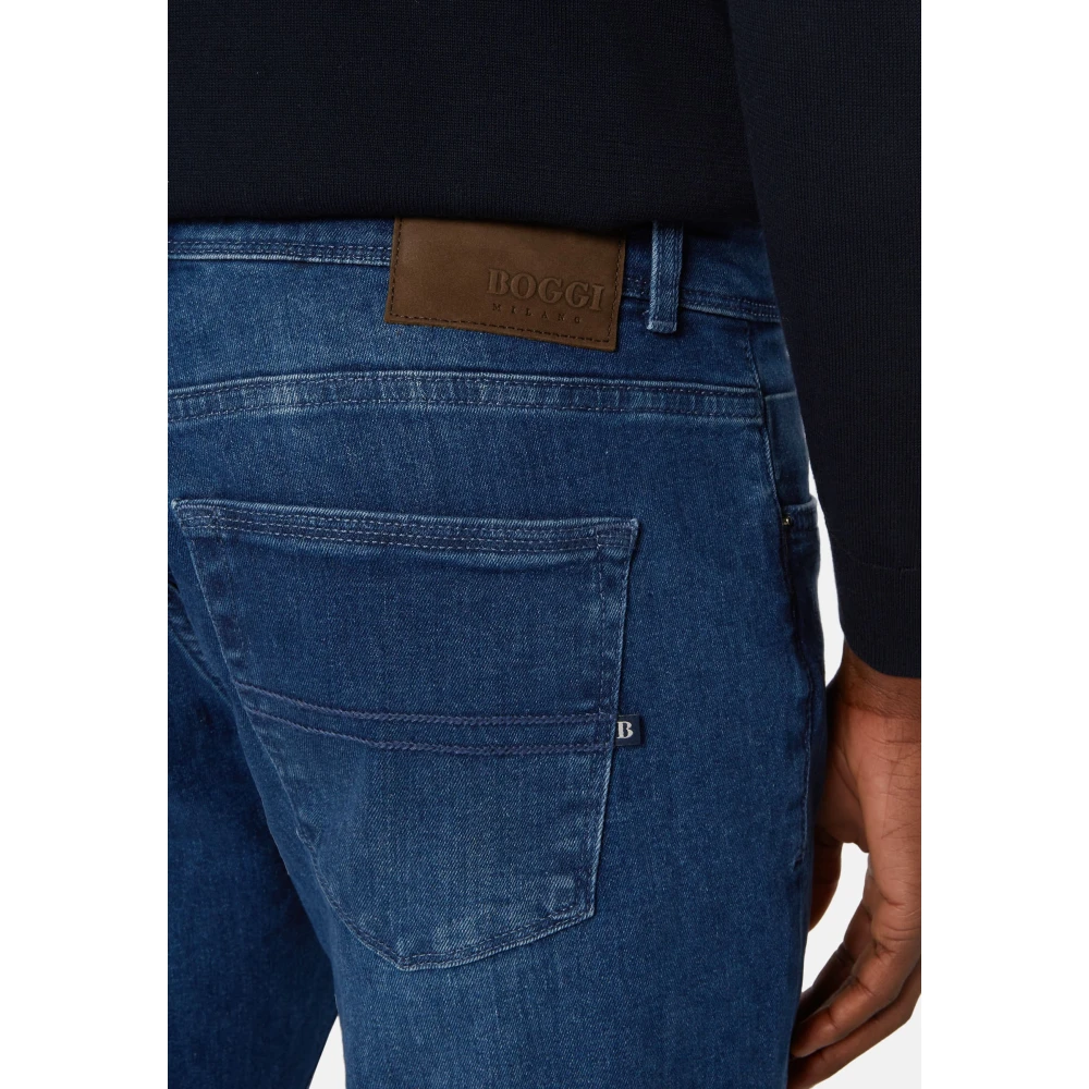 Boggi Milano Medium Blue Stretch Denim Jeans Blue Heren
