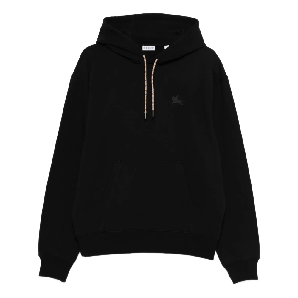 Burberry Men's Black Hoodies, S, Reilly Chk Pch Hoodie