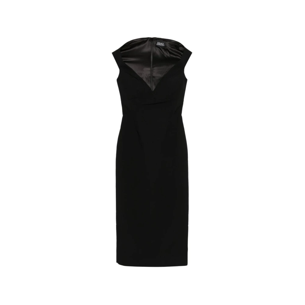 Solace London Monica Midi Dress - Female - Midi Dresses - Black - S - Dresses