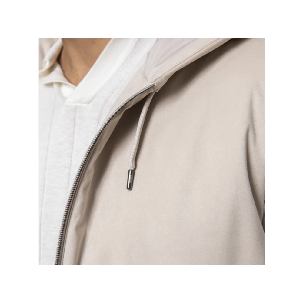 Herno Mouwloze capuchontrui met capuchon Beige Heren