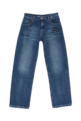Jeans med raka ben och medelhög midja med 'The Jean' brodyr
