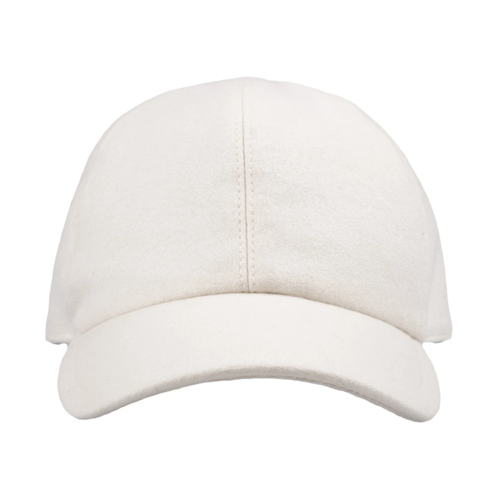 Fedeli Witte Cashmere Baseballpet White Heren