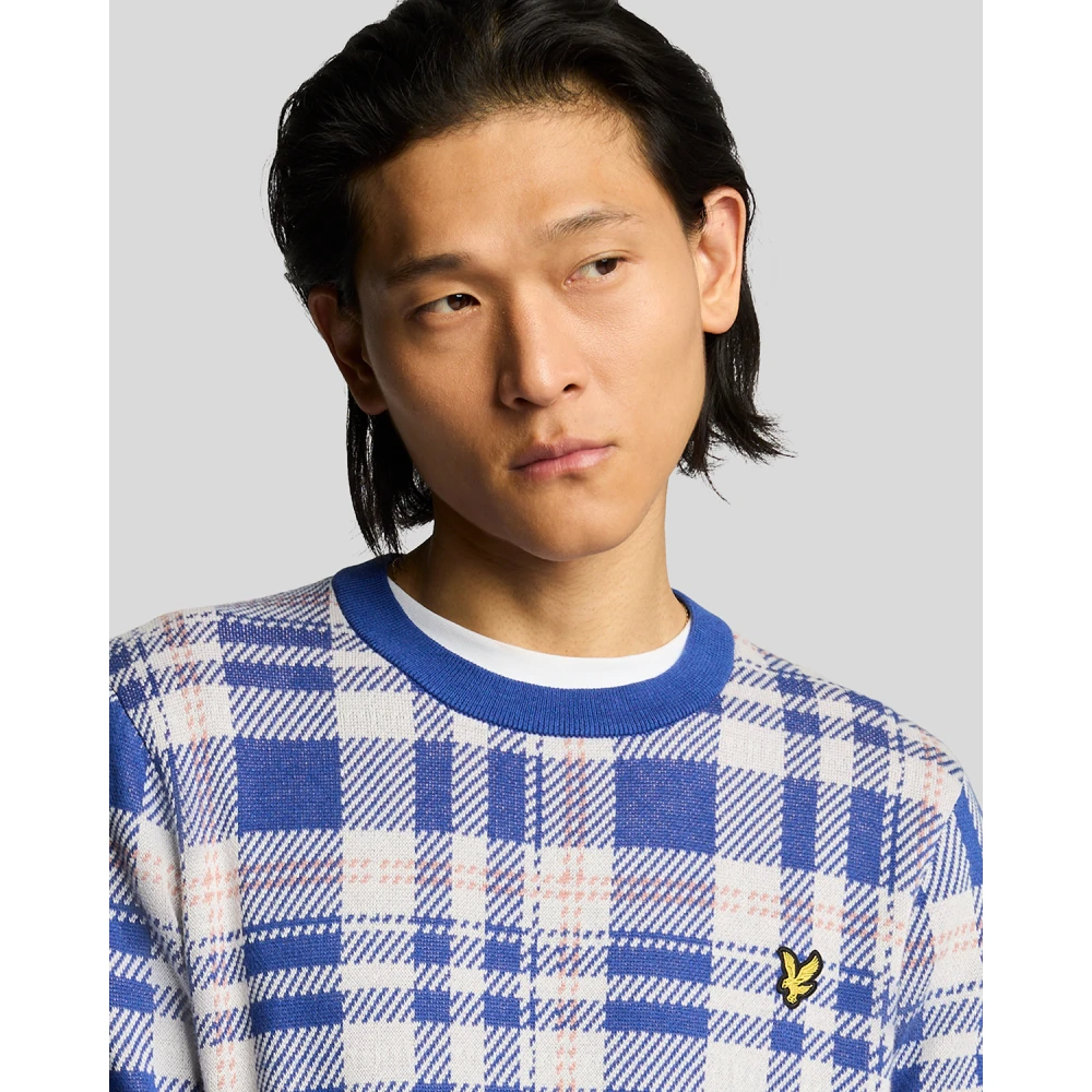 Lyle & Scott Lente Tartan Crew Neck Trui Multicolor Heren
