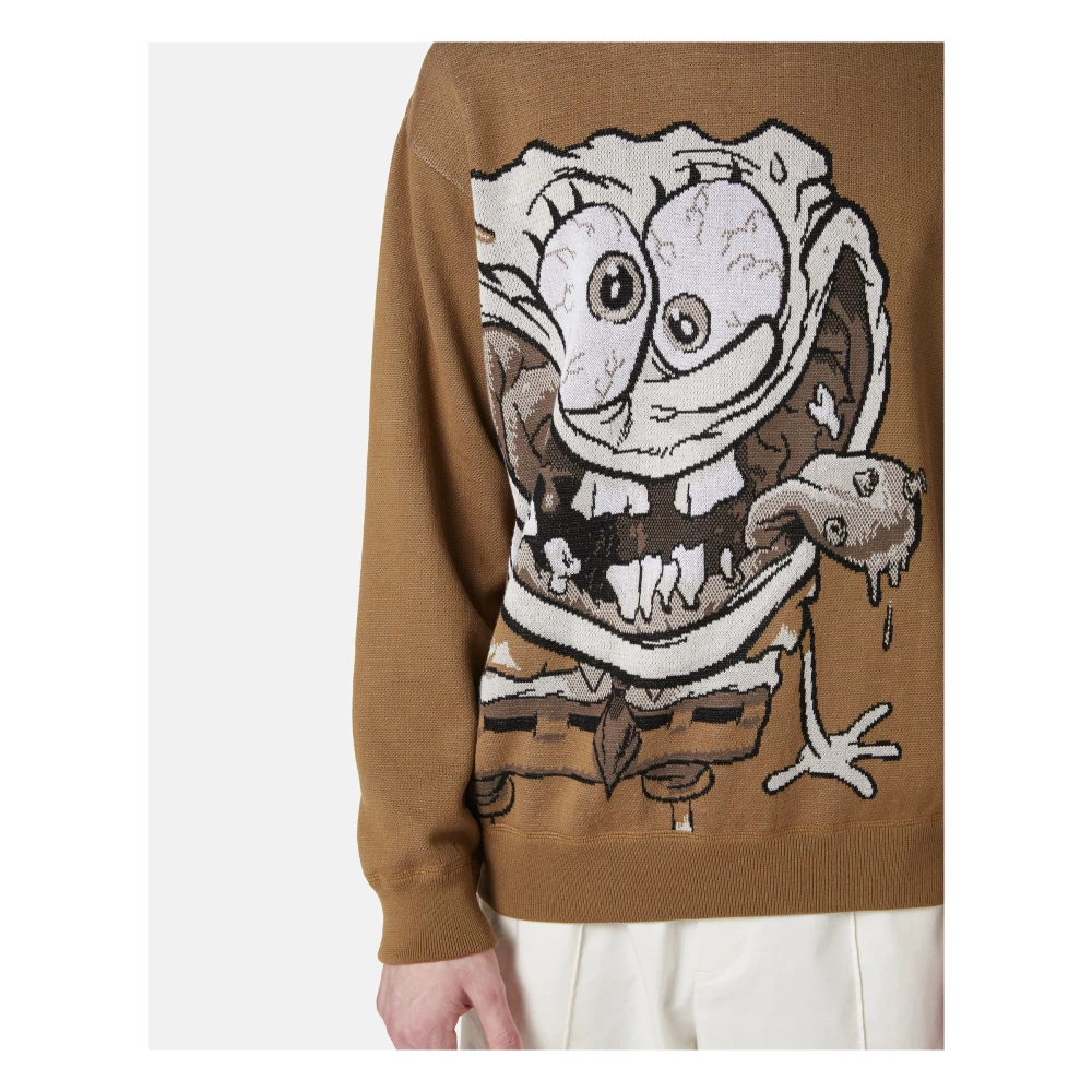 Iceberg Katoenen jacquard ronde hals trui met beer motief Brown Heren