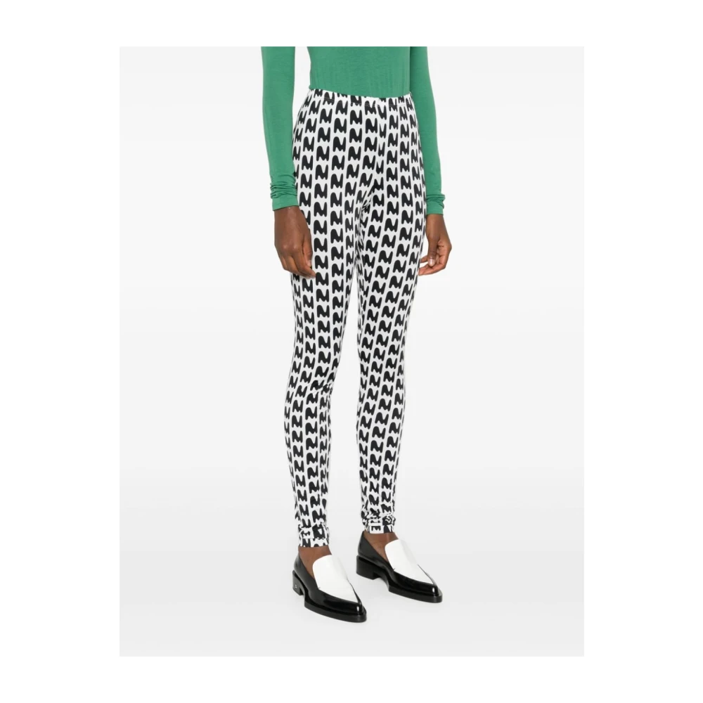 Msgm Elastische katoenen broek met logoprint Black Dames