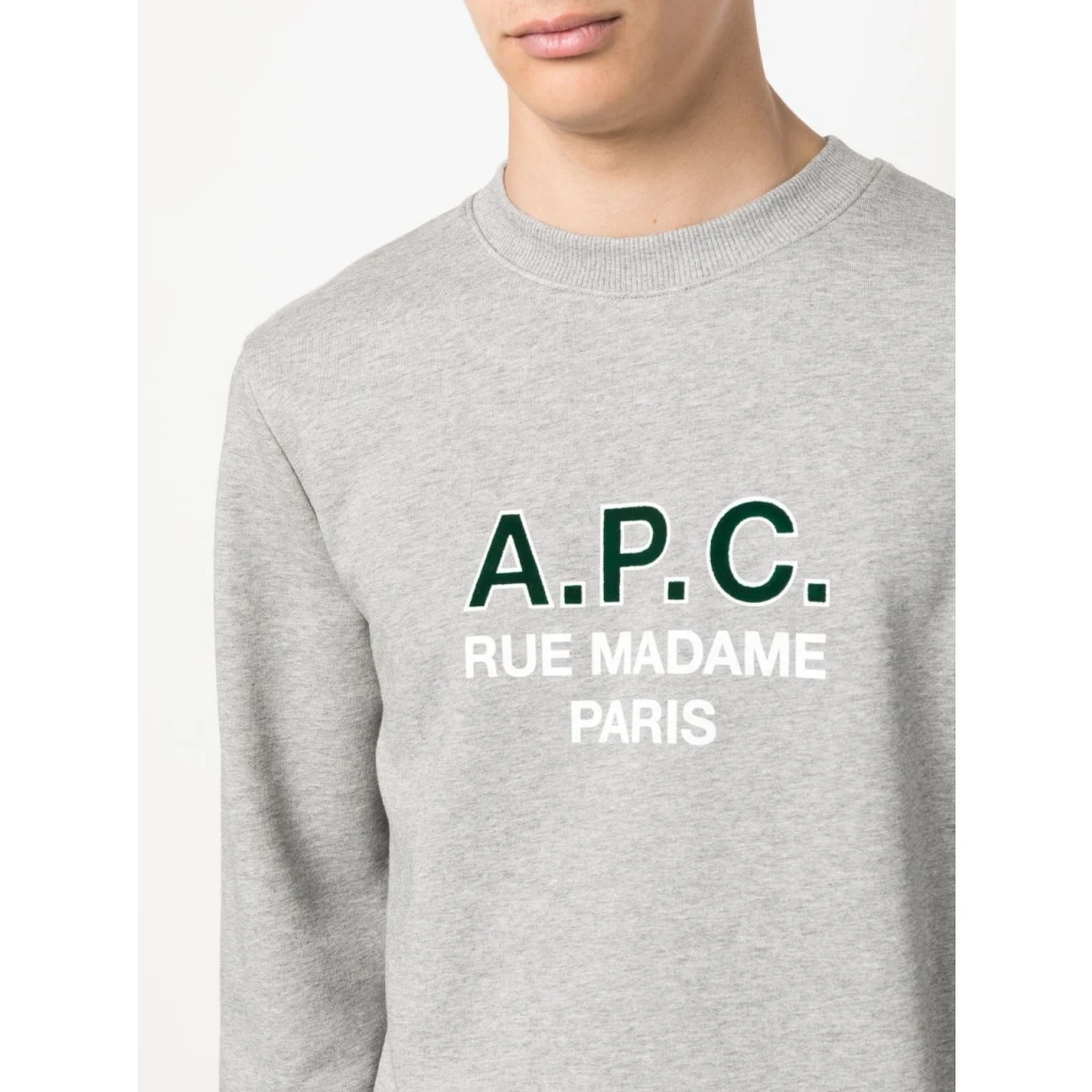 A.p.c. Logo Sweatshirt Grijs Gray Heren